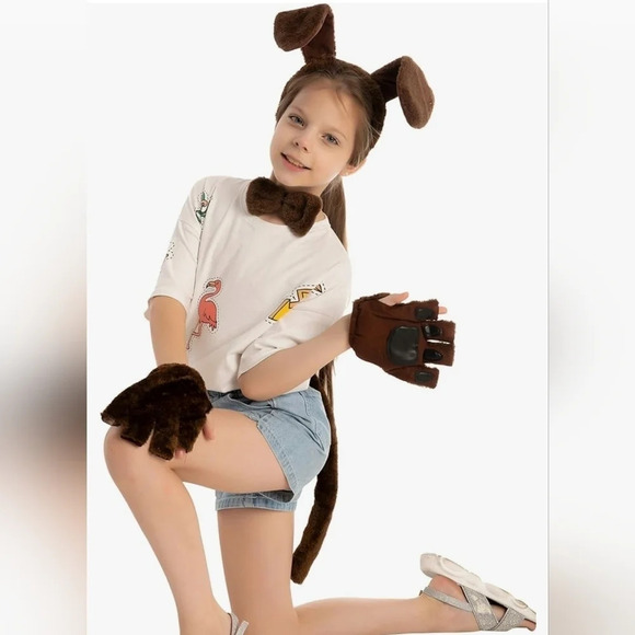 Dog Puppy Halloween Costume Ears Tail Paws Accessories - Picture 1 of 7